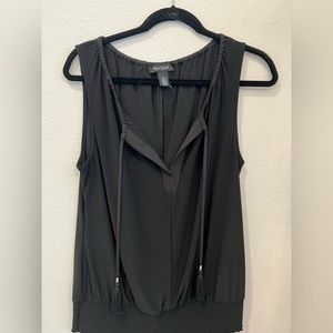 Black White House Black Market sleeveless blouse.